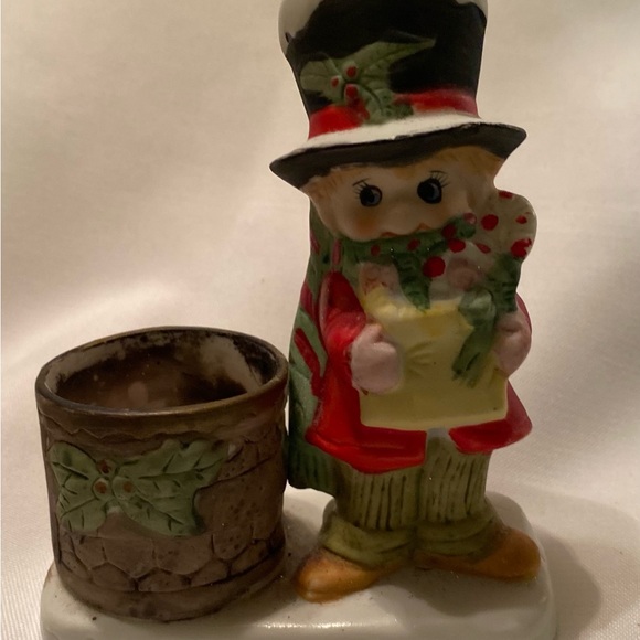 1978 Jasco Luvkins Porcelain Hand Painted Tea Light Candle Holder & Wreath Ornam - Picture 2 of 5
